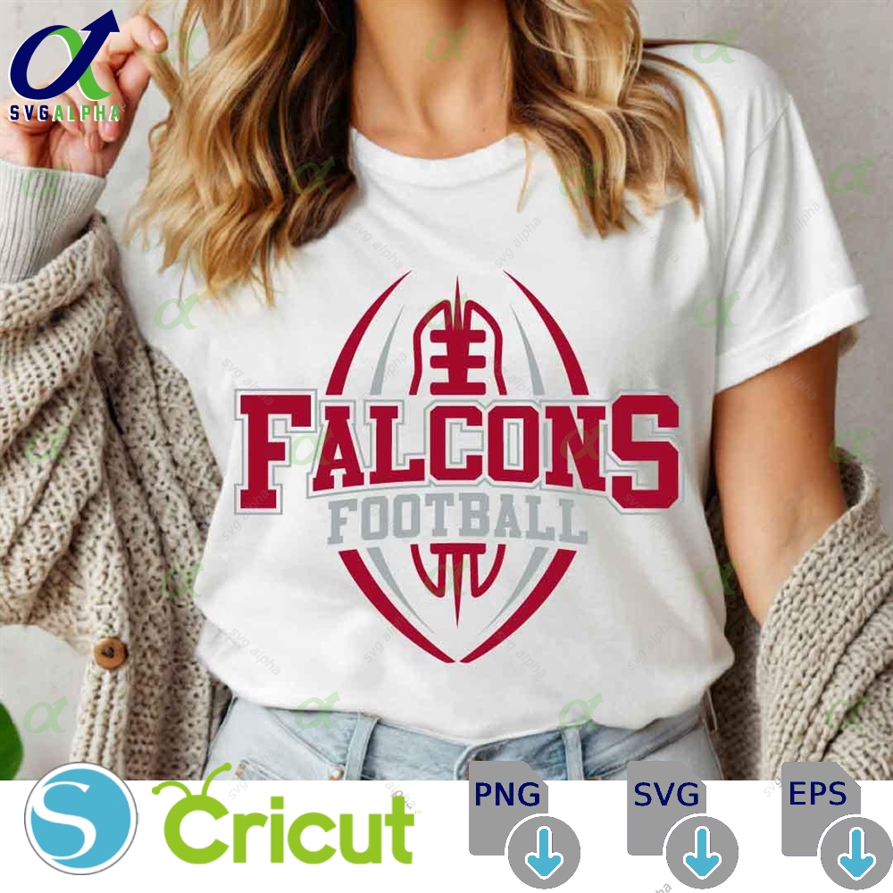 Falcons Football Svg Png Football Svg Sports Svg Football Shirt Sublimation Designs Png Dxf Jpg Eps